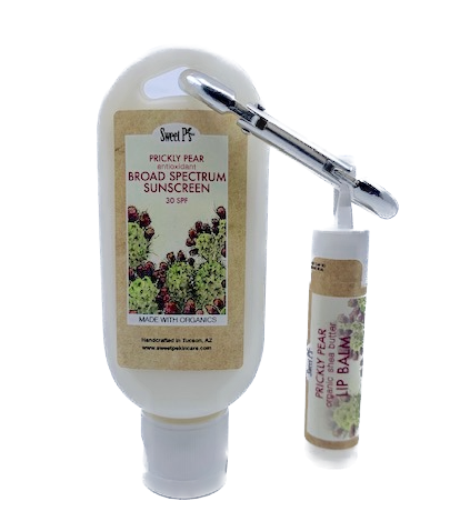 Jojoba Sunscreen and Lip Balm Carabiner - Prickly Pear Antioxidant