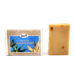 Organic creosote scented soap. Comes in cute box, great for a gift or yourself. Good everyday soap.