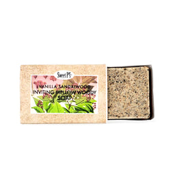 Organic vanilla sandalwood scented soap. Comes in cute box, great for a gift or yourself. Good everyday soap.