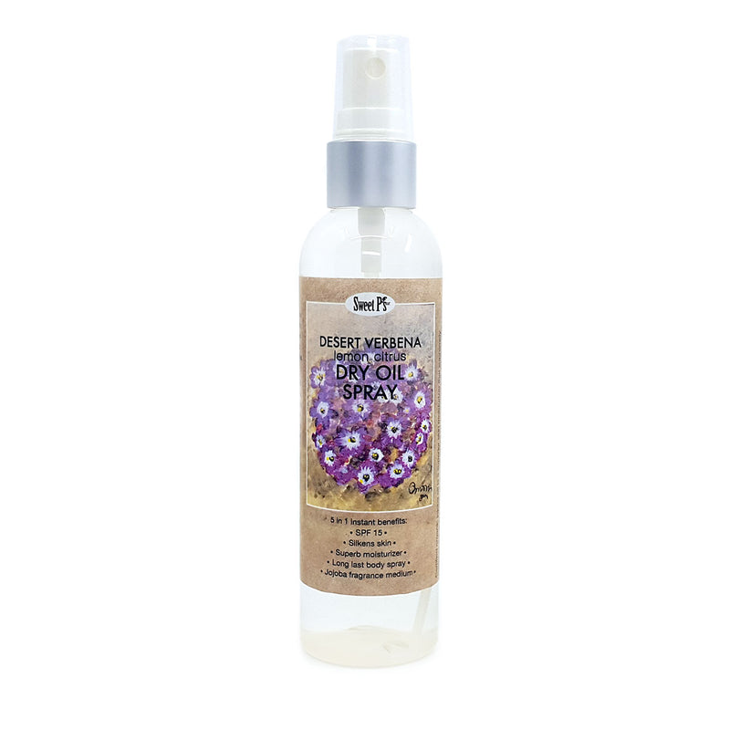 Experience skin softening dry oil spray. Made with certified organic jojoba oil and spf 15.
