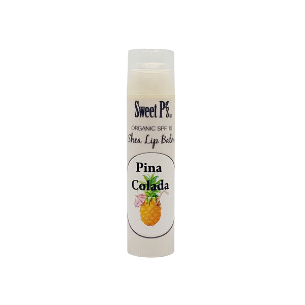 pina colada organic lip balm with spf15